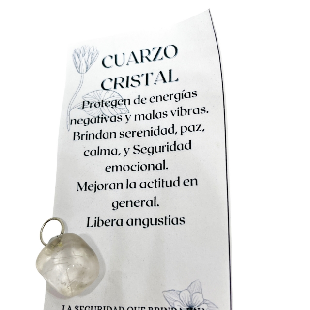Dije Piedra Natural Cuarzo Cristal