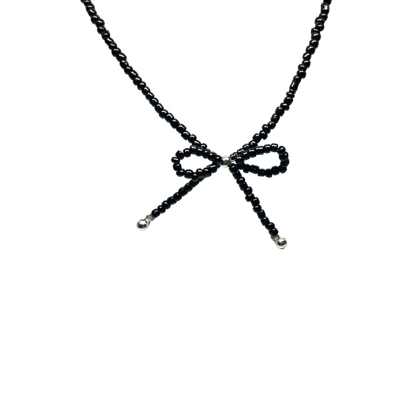 Collar Acero Blanco Chocker Coquette Negro