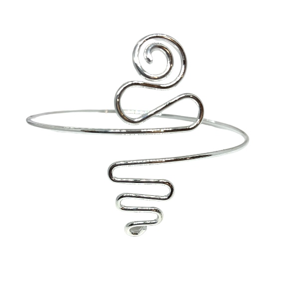 Brazalete Acero Blanco Diseño Espiral