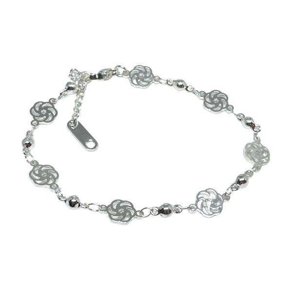 Pulsera Acero Blanco Rosas