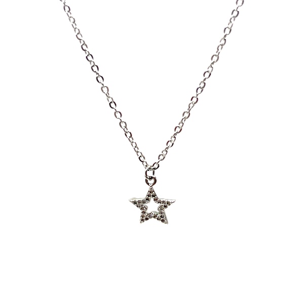 Collar Acero Dije Estrella Strass