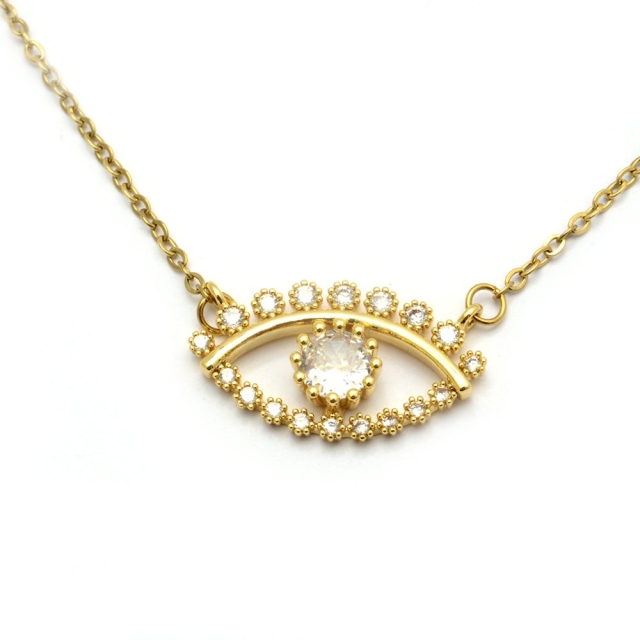 Collar ojo dorado con cubic