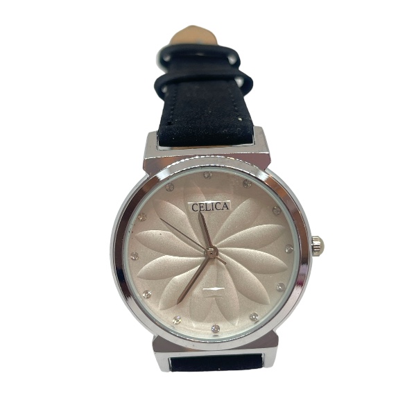 Reloj Flor Negro