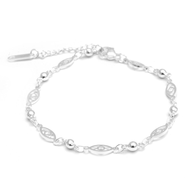 pulsera acero blanco ojitos protectores