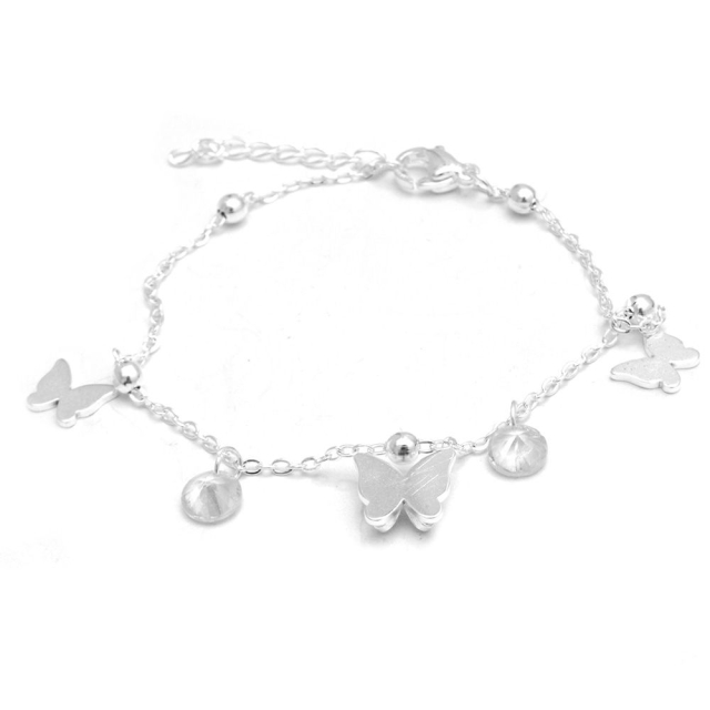 Pulsera Acero Blanco Mariposas