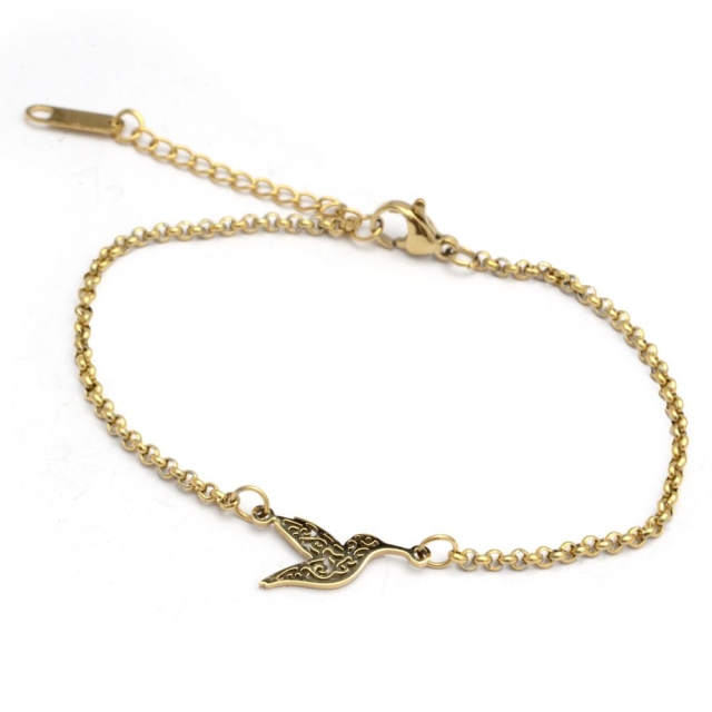 Pulsera Dorada Colibrí