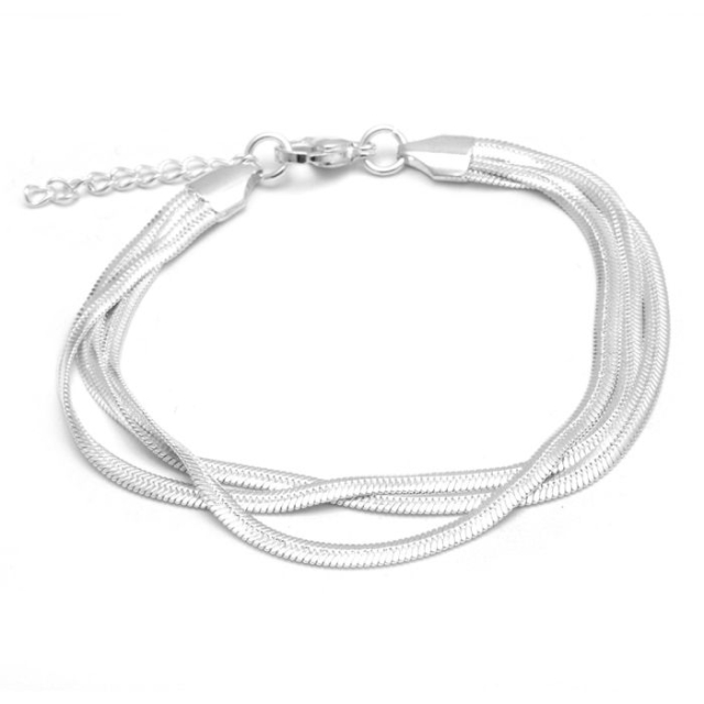 pulsera triple aplanada