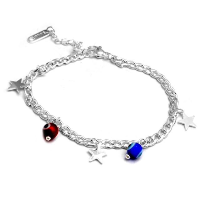 pulsera acero blanco ojos protectores estrella