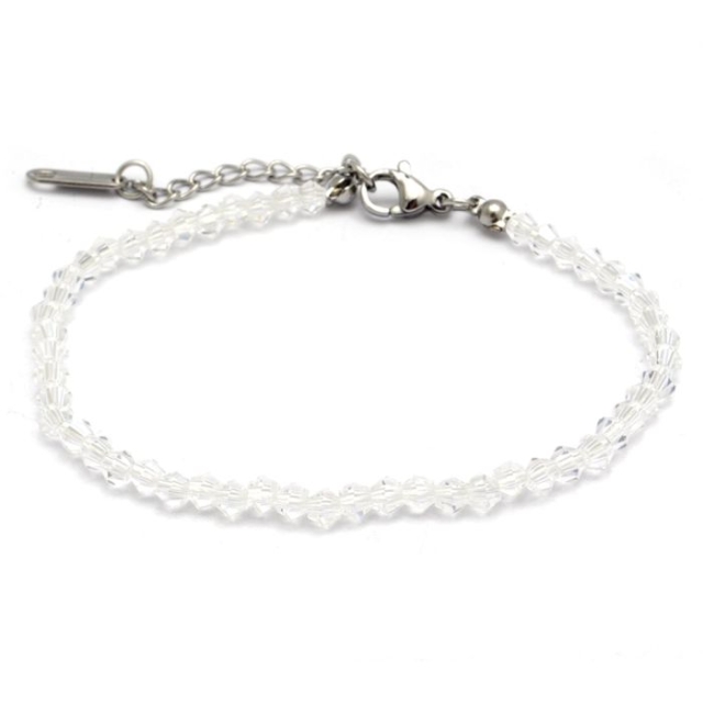 pulsera acero cristal blanco