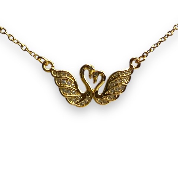 collar acero dorado cisne 