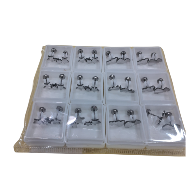 Pack x 12 aro abridor acero comun corazon, estrella
