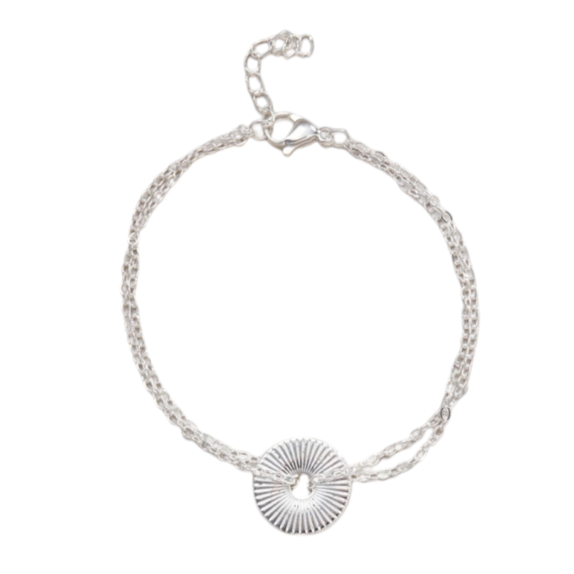 Pulsera acero blanco dije circulo