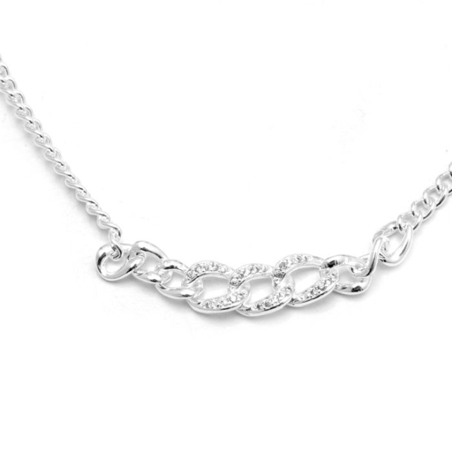 Collar acero blanco chain con cubic