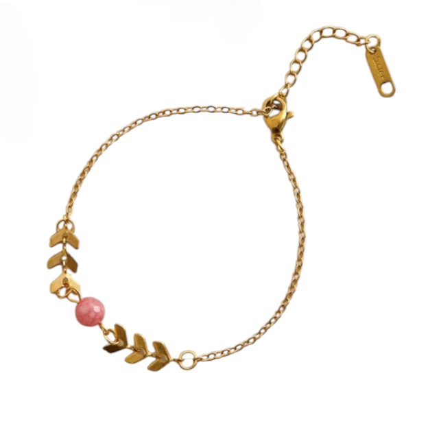 Pulsera acero dorado flecha bolita