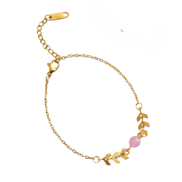 Pulsera acero dorado flecha bolita