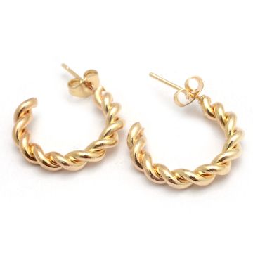Aro Acero Dorado Semi Argolla Soga