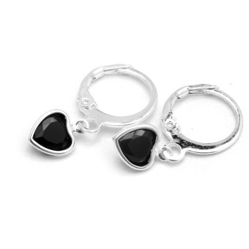 Aro Acero Blanco Corazón Cubic Color Surtido