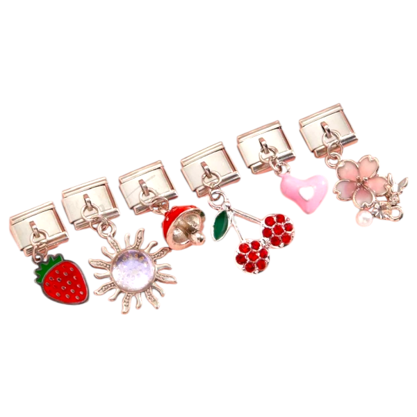 DIJES ACERO PULSERA ITALIANA CON COLGANTE X 6 UNIDADES