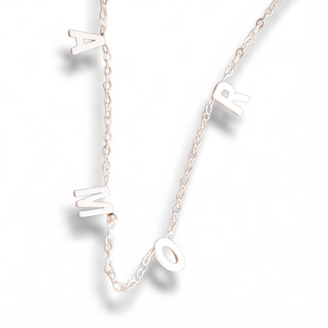 COLLAR ACERO BLANCO AMOR