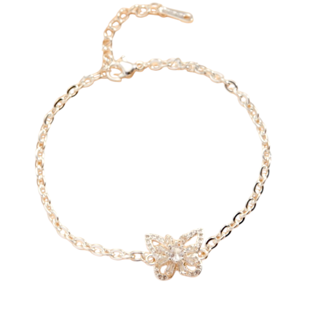 PULSERA ACERO BLANCO MARIPOSA GIRATORIA