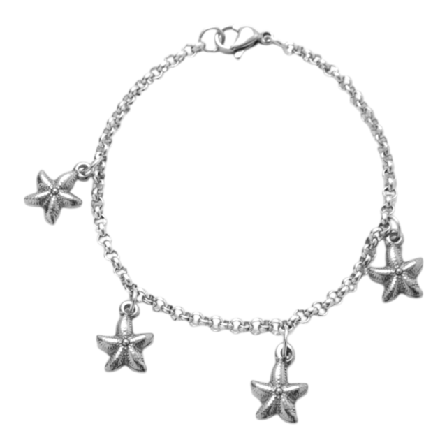 PULSERA ACERO DIJES ESTRELLAS DE MAR
