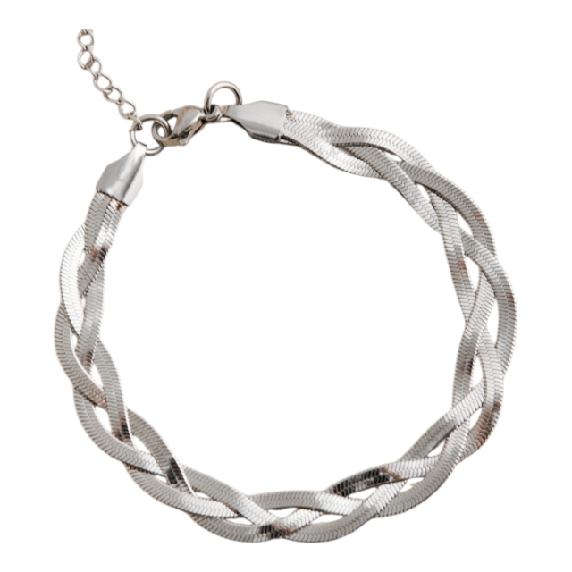 PULSERA ACERO TRENZA CHATA