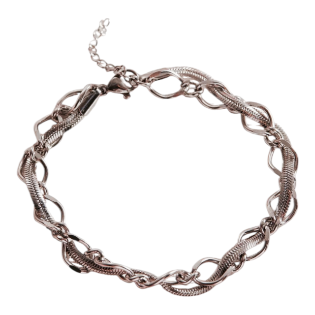 PULSERA ACERO DOBLE ENTRELAZADO 