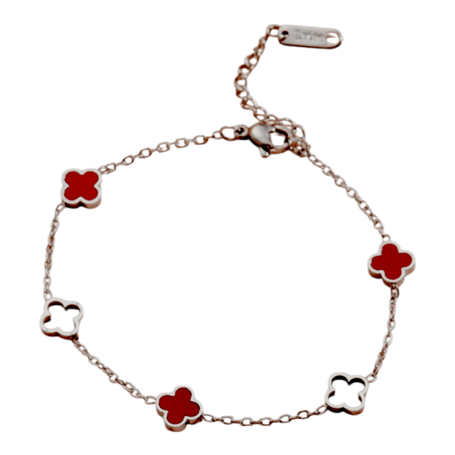 PULSERA ACERO CON DIJE VC ESMALTADO Y CALADO COMBINADO