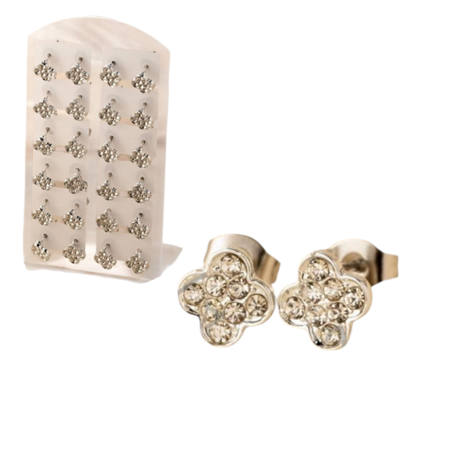 ARO PASANTE ACERO FLOR VC STRASS X BLLISTER