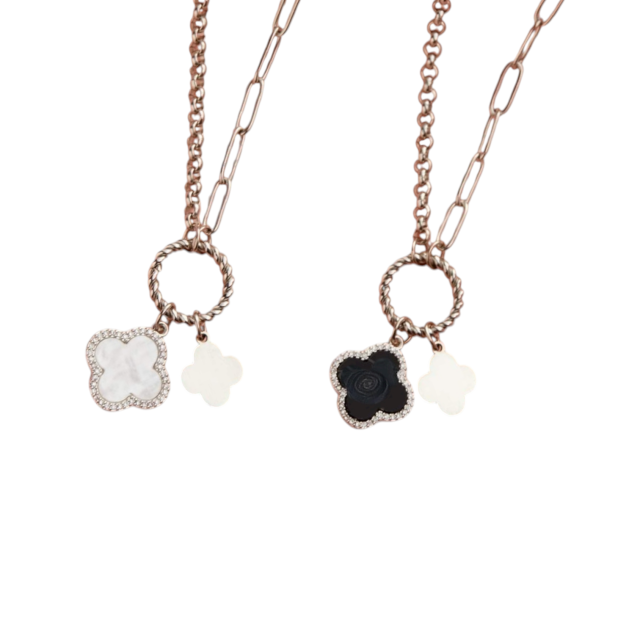 COLLAR ACERO DOBLE DIJE VC MICROPAVE