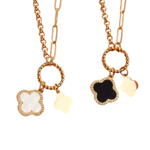 COLLAR ACERO DORA DOBLE DIJE VC MICROPAVE 