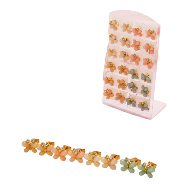 ARO ACERO DORADO PASANTE MARIPOSA BLISTER