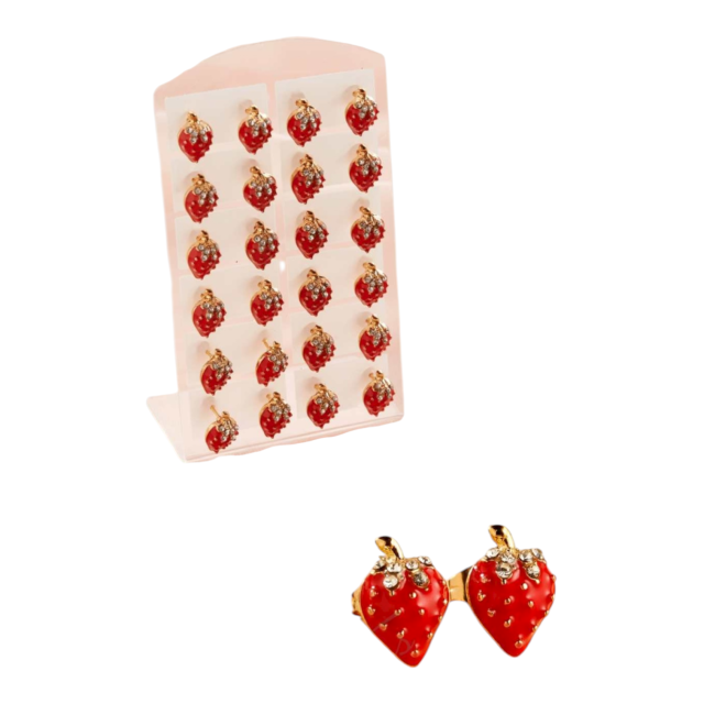 ARO ACERO DORADO PASANTE FRUTILLA BLISTER