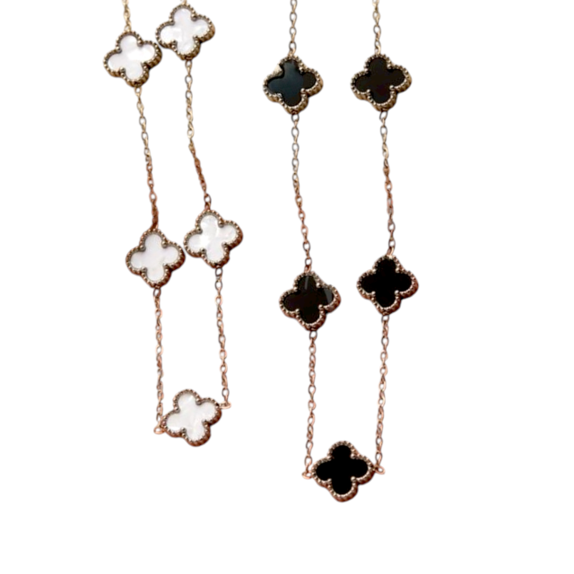 COLLAR ACERO DIJES TRÉBOL VC x5