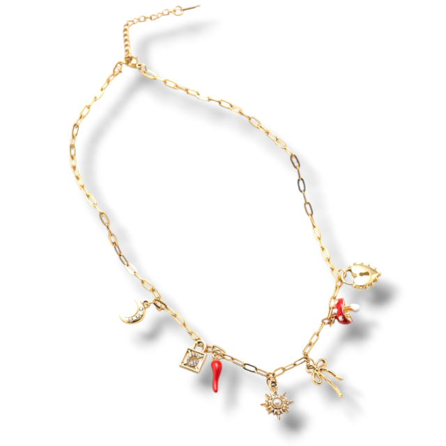 COLLAR ACERO DORADO MULTIDIJES AJÍ HONGO