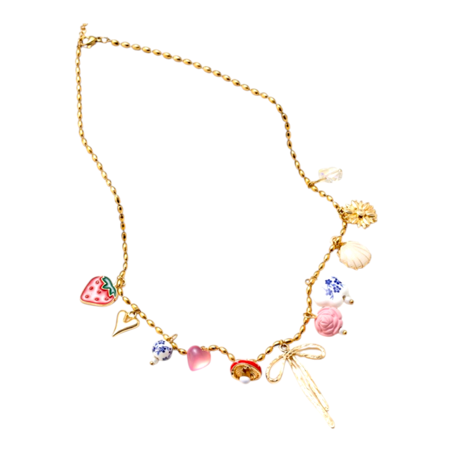 COLLAR ACERO DORADO MULTIDIJES MOÑO