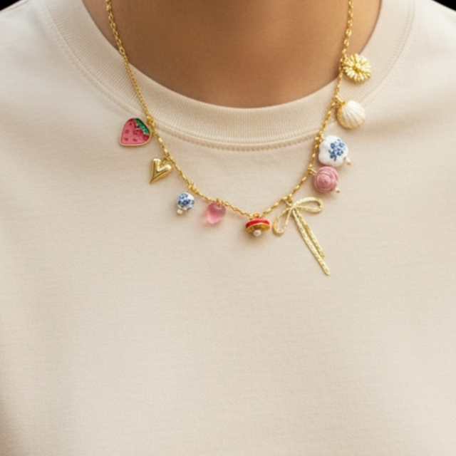 COLLAR ACERO DORADO MULTIDIJES MOÑO