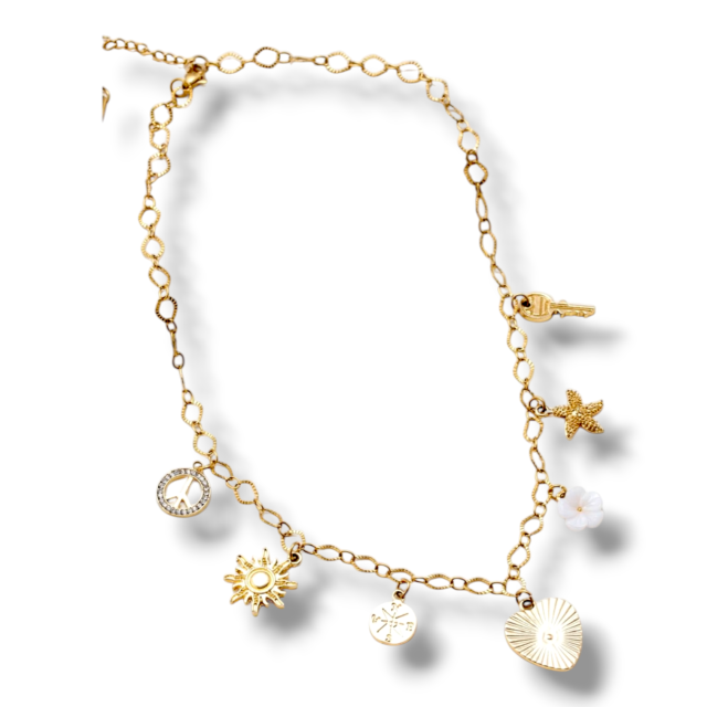 COLLAR ACERO DORADO MULTIDIJES 