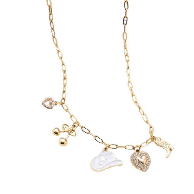 COLLAR ACERO DORADO MULTIDIJES VAQUERO 