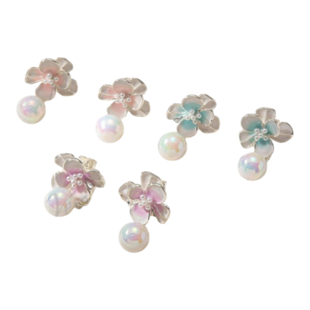 ARO ACERO BLANCO PASANTE FLOR PERLA