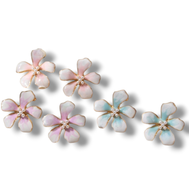 ARO ACERO DORADO PASANTE FLOR 