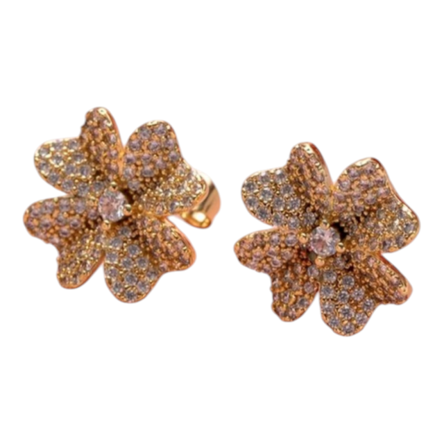 ARO BRONCE DORADO PASANTE FLOR MICROPAVE