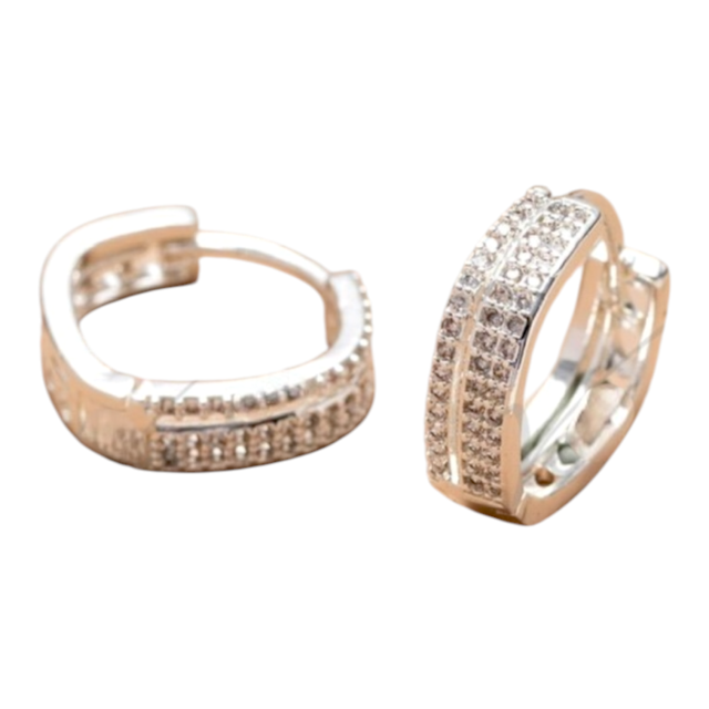 ARO BRONCE BLANCO ARGOLLA DOBLE MICROPAVE