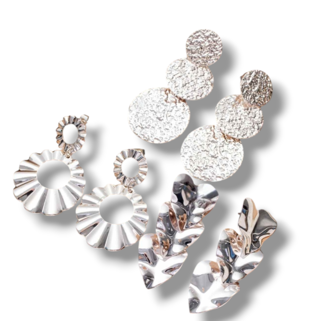 ARO ACERO BLANCO PASANTE CHAPÓN RELIEVE X TIRA DE 6