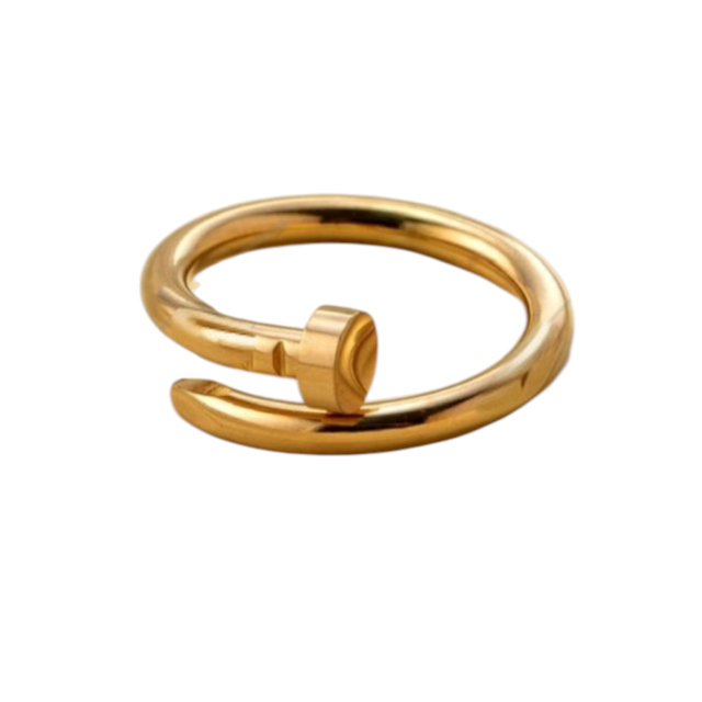 ANILLO ACERO DORADO CLAVO