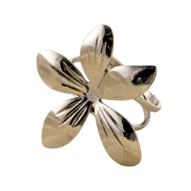 ANILLO ACERO FLOR