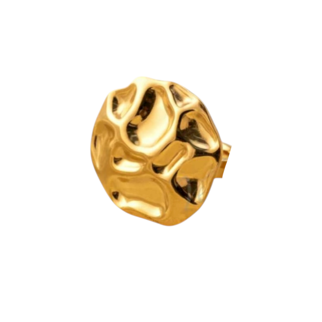 ANILLO ACERO DORADO CHAPÓN REDONDO