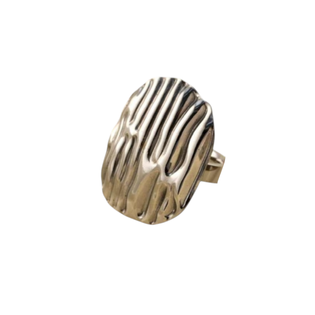 ANILLO ACERO CHAPÓN OVALO