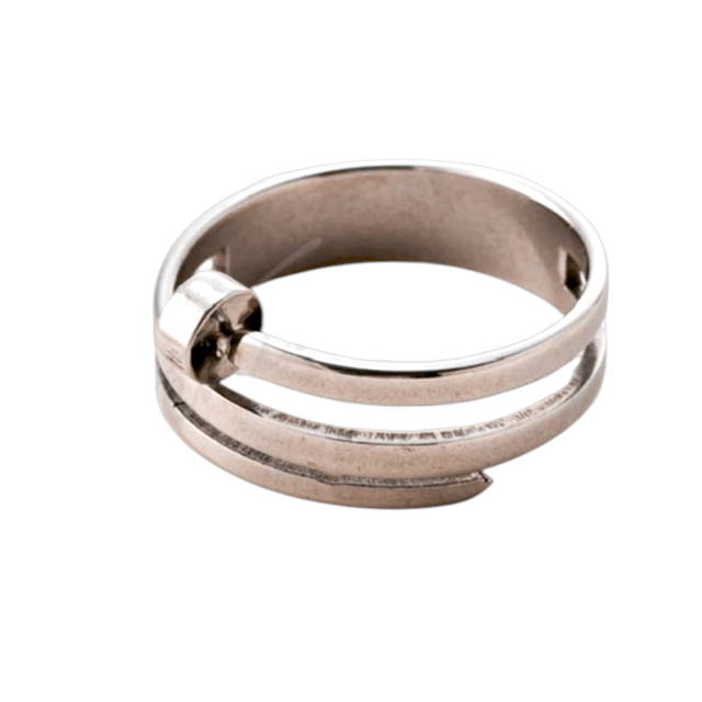 ANILLO ACERO BLANCO CLAVO CHATO