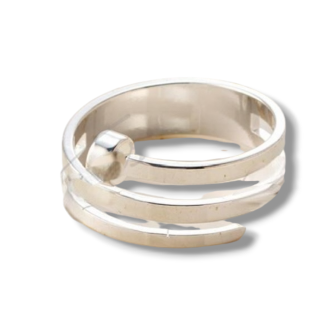 ANILLO ACERO BLANCO CLAVO CHATO